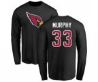 Arizona Cardinals #33 Byron Murphy Black Name & Number Logo Long Sleeve T-Shirt