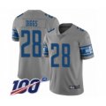 Detroit Lions #28 Quandre Diggs Limited Gray Inverted Legend 100th Season Football Jersey