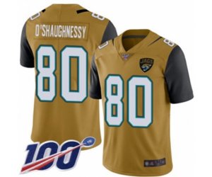 Jacksonville Jaguars #80 James O\'Shaughnessy Limited Gold Rush Vapor Untouchable 100th Season Football Jersey