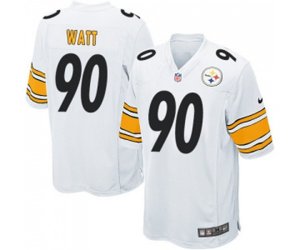 Pittsburgh Steelers #90 T. J. Watt Game White Football Jersey