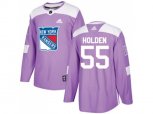 Adidas New York Rangers #55 Nick Holden Purple Authentic Fights Cancer Stitched NHL Jersey