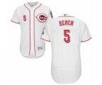 Cincinnati Reds #5 Johnny Bench White Flexbase Authentic Collection MLB Jersey
