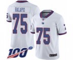 New York Giants #75 Jon Halapio Limited White Rush Vapor Untouchable 100th Season Football Jersey