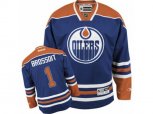 Edmonton Oilers #1 Laurent Brossoit Authentic Royal Blue Home NHL Jersey