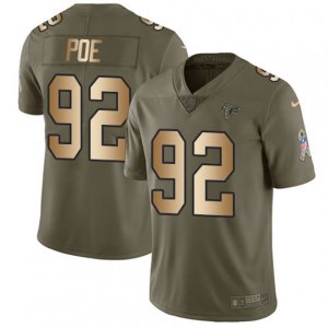 Atlanta Falcons #92 Dontari Poe Limited Olive Gold 2017 Salute to Service NFL Jersey