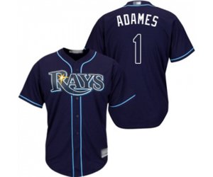 Tampa Bay Rays #1 Willy Adames Replica Navy Blue Alternate Cool Base Baseball Jersey