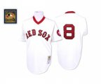 Boston Red Sox #8 Carl Yastrzemski Authentic White Throwback Baseball Jersey