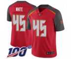 Tampa Bay Buccaneers #45 Devin White Red Team Color Vapor Untouchable Limited Player 100th Season Football Jersey