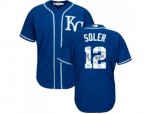 Kansas City Royals #12 Jorge Soler Royal Blue Team Logo Fashion Stitched MLB Jersey