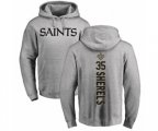 New Orleans Saints #35 Marcus Sherels Ash Backer Pullover Hoodie