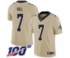 New Orleans Saints #7 Taysom Hill Limited Gold Inverted Legend 100th Season Football Jersey