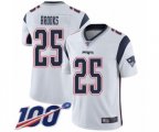 New England Patriots #25 Terrence Brooks White Vapor Untouchable Limited Player 100th Season Football Jersey