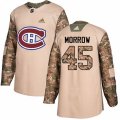 Montreal Canadiens #45 Joe Morrow Authentic Camo Veterans Day Practice NHL Jersey