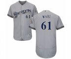 Milwaukee Brewers Bobby Wahl Grey Road Flex Base Authentic Collection Baseball Player Jersey