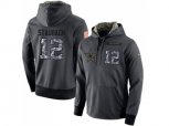 Dallas Cowboys #12 Roger Staubach Stitched Black Anthracite Salute to Service Player Performance Hoodie