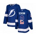 Tampa Bay Lightning #2 Luke Schenn Authentic Blue USA Flag Fashion Hockey Jersey