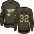 St. Louis Blues #32 Brian Flynn Authentic Green Salute to Service NHL Jersey