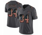 Chicago Bears #34 Walter Payton Limited Black USA Flag 2019 Salute To Service Football Jersey