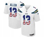 Los Angeles Chargers #13 Keenan Allen Elite White Road USA Flag Fashion Football Jersey