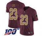 Washington Redskins #23 Bryce Love Burgundy Red Gold Number Alternate 80TH Anniversary Vapor Untouchable Limited Player 100th Season Football Jersey
