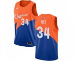 Cleveland Cavaliers #34 Tyrone Hill Authentic Blue Basketball Jersey - City Edition