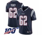 New England Patriots #62 Joe Thuney Navy Blue Team Color Vapor Untouchable Limited Player 100th Season Football Jersey
