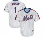 New York Mets #1 Mookie Wilson Replica White Alternate Cool Base Baseball Jersey