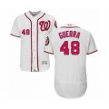 Washington Nationals #48 Javy Guerra White Home Flex Base Authentic Collection Baseball Player Jersey