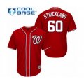 Washington Nationals #60 Hunter Strickland Authentic Red Alternate 1 Cool Base Baseball Player Jersey