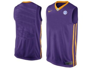 Men\'s LSU Tigers Blank College Basketball Elite Jersey - Purple