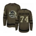 New York Islanders #74 Simon Holmstrom Authentic Green Salute to Service Hockey Jersey