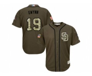 San Diego Padres #19 Tony Gwynn Green Salute to Service Stitched Baseball Jersey