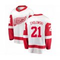 Detroit Red Wings #21 Dennis Cholowski Authentic White Away Fanatics Branded Breakaway NHL Jersey