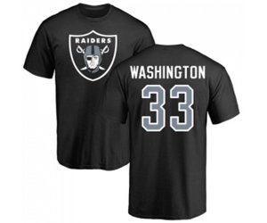 Oakland Raiders #33 DeAndre Washington Black Name & Number Logo T-Shirt