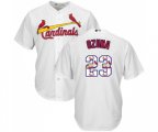 St. Louis Cardinals #23 Marcell Ozuna Authentic White Team Logo Fashion Cool Base Baseball Jersey