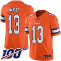 Denver Broncos #13 KJ Hamler Orange Stitched Limited Rush 100th Season Jersey