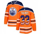 Edmonton Oilers #33 Cam Talbot Authentic Orange USA Flag Fashion NHL Jersey