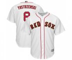 Boston Red Sox #8 Carl Yastrzemski Replica White 2019 Gold Program Cool Base Baseball Jersey