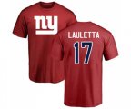 New York Giants #17 Kyle Lauletta Red Name & Number Logo T-Shirt
