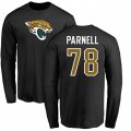 Jacksonville Jaguars #78 Jermey Parnell Black Name & Number Logo Long Sleeve T-Shirt