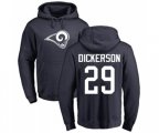 Los Angeles Rams #29 Eric Dickerson Navy Blue Name & Number Logo Pullover Hoodie