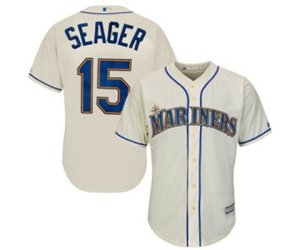 Seattle Mariners #15 Kyle Seager Majestic Cream Cool Base Player Jersey