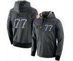 Seattle Seahawks #77 Ethan Pocic Stitched Black Anthracite Salute to Service Player Performance Hoodie