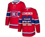 Montreal Canadiens #62 Artturi Lehkonen Authentic Red USA Flag Fashion NHL Jersey