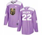 Vegas Golden Knights #22 Nick Holden Authentic Purple Fights Cancer Practice NHL Jersey