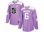 Los Angeles Kings #6 Jake Muzzin Purple Authentic Fights Cancer Stitched NHL Jersey