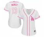 Women's Los Angeles Dodgers #13 Max Muncy Authentic White Fashion Cool Base Baseball Jersey
