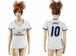 Women Real Madrid #10 James Home Soccer Club Jersey