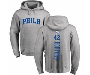 Philadelphia 76ers #42 Al Horford Ash Backer Pullover Hoodie