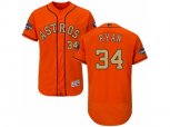 Houston Astros #34 Nolan Ryan Orange FlexBase Authentic 2018 Gold Program Stitched Baseball Jersey